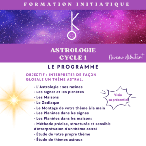 Formation initiatique astrologie cycle 1, débutant