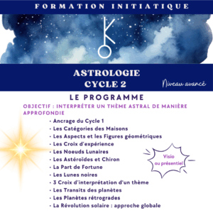 Formation initiatique astrologie cycle 2, avancé