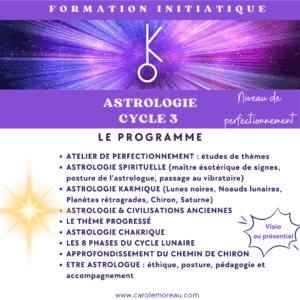 Formation initiatique astrologie cycle 3, perfectionnement